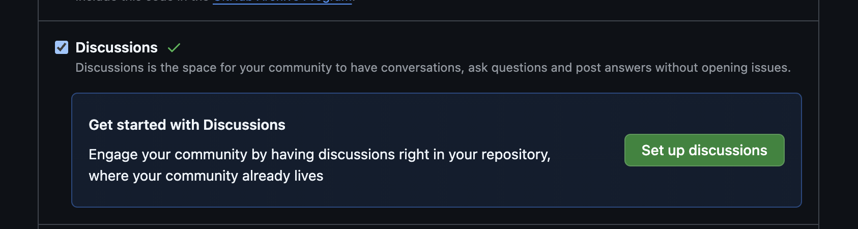 github repo setting