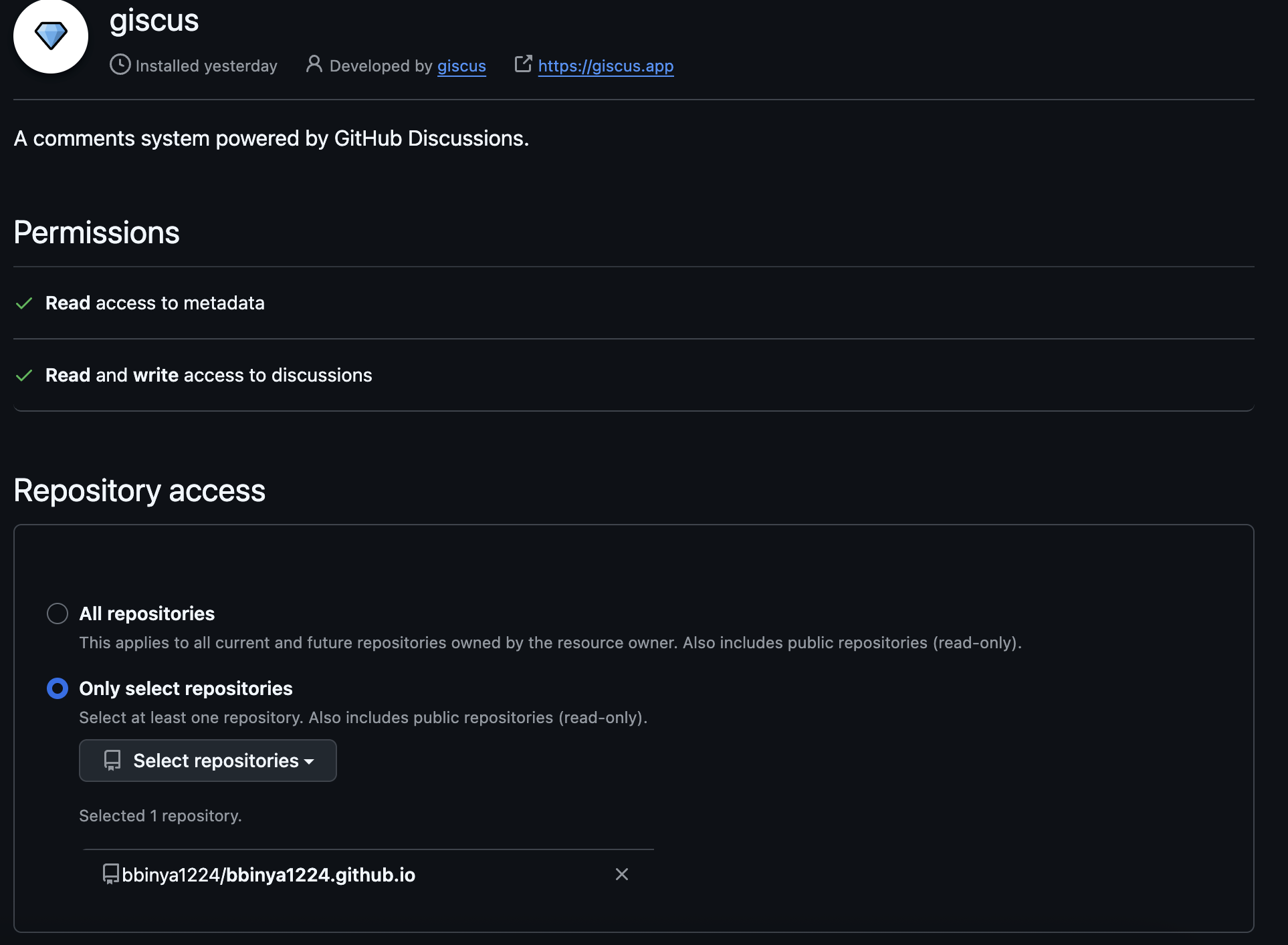 github giscus install